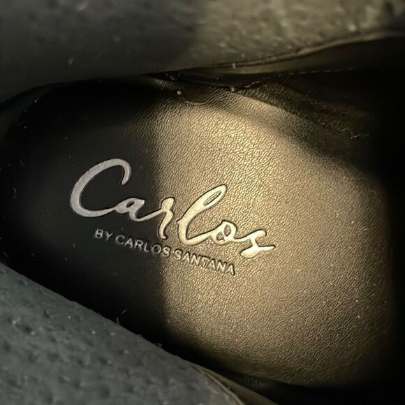 Size 11 Booties Black Carlos by Santana silver studs zipper back low heel - Picture 3 of 10